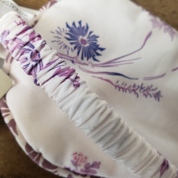 Beautiful Natural Botanical pink cream white purple print reversible sleep mask - Picture 8 of 10